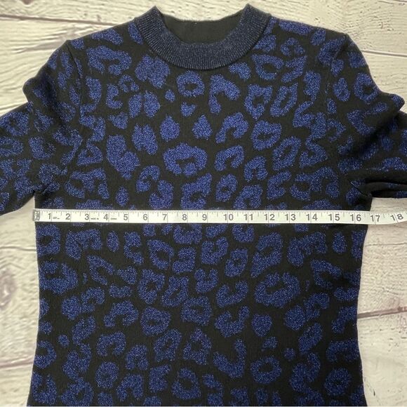 BANANA REPUBLIC leopard print metallic stretch knit sweater dress, size S - Picture 9 of 16